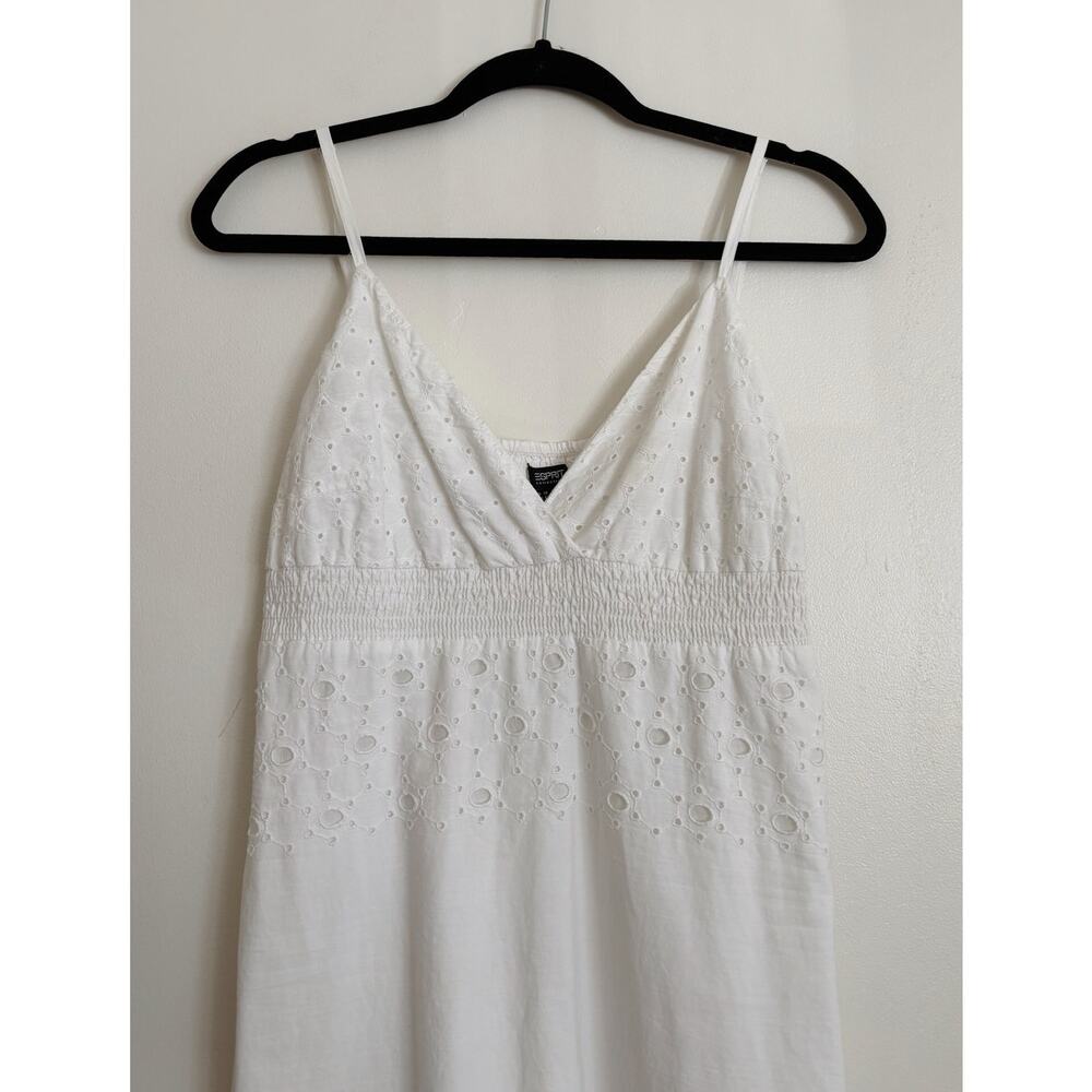 White Vintage Esprit Eyelet Lace Mini Dress US 8 - Picture 2 of 6